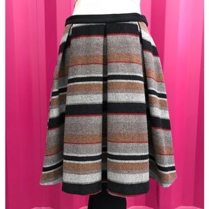 Eva Franco Anthropologie Striped Tweed Flare Skirt